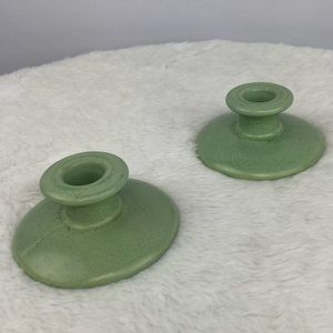 Green Ceramic Candle Holders